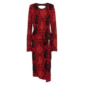 The Attico Python Print Midi Dress With Cut-Out Back - NWT